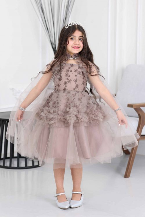 فستان بناتي تل فاخر
