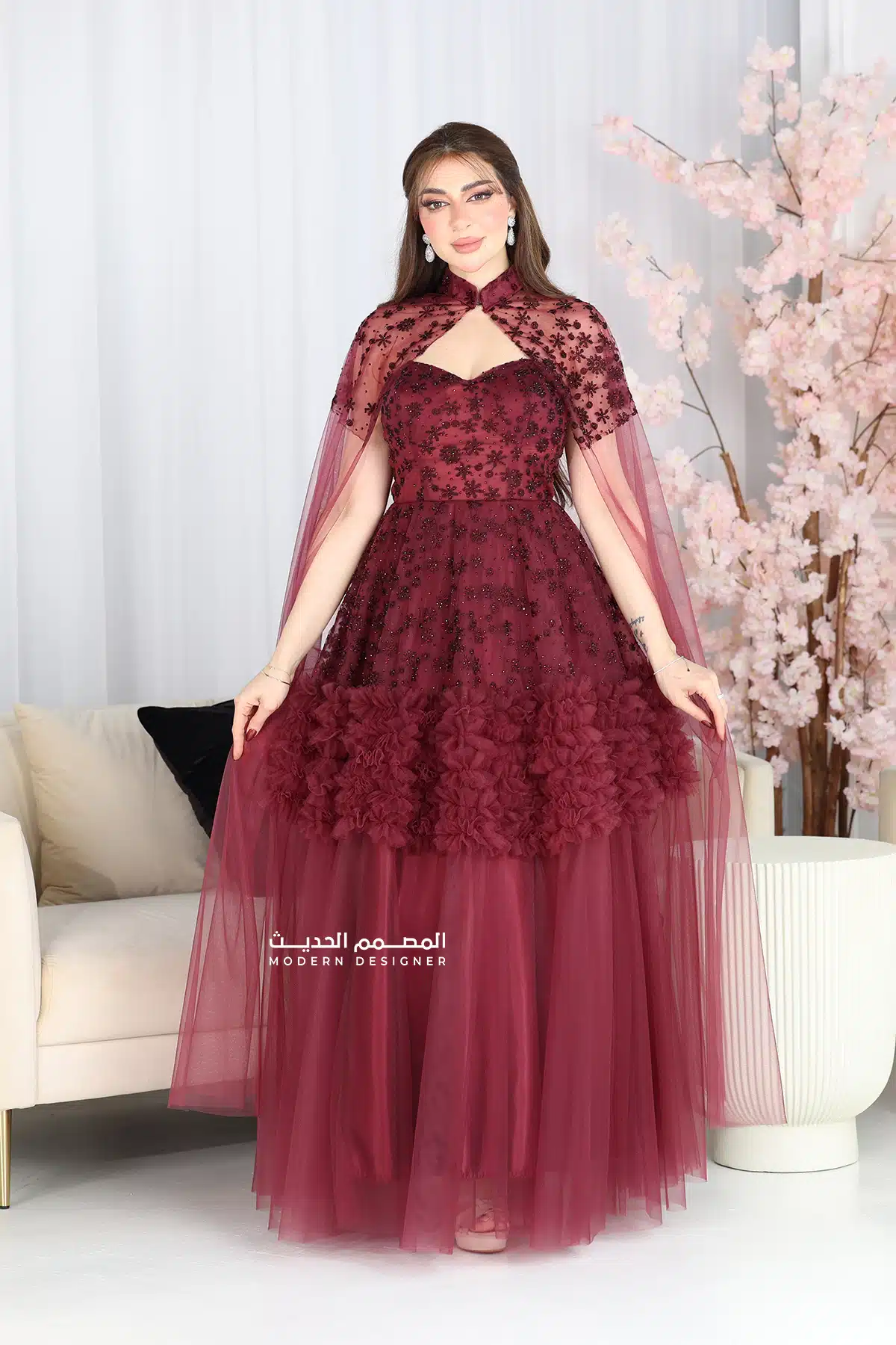 فستان مناسبات بتطريز فاخر