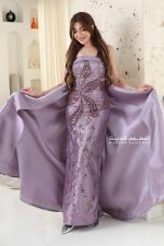 فستان سهرة فاخر بتطريز