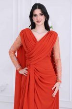 فستان سهرة أنيق بأكمام 