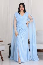 فستان سهرة أنيق بأكمام 