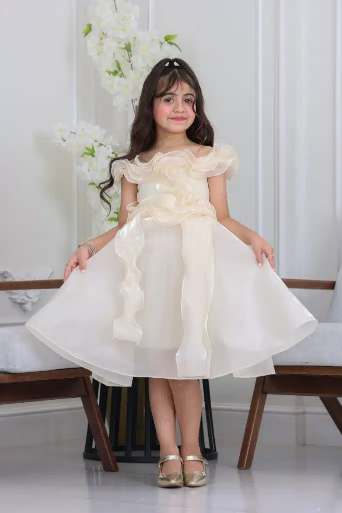 فستان بناتي فخم – 20, بيج