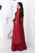 فستان سهرة مطرز طويل