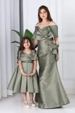 فستان سهرة طويل مطرز