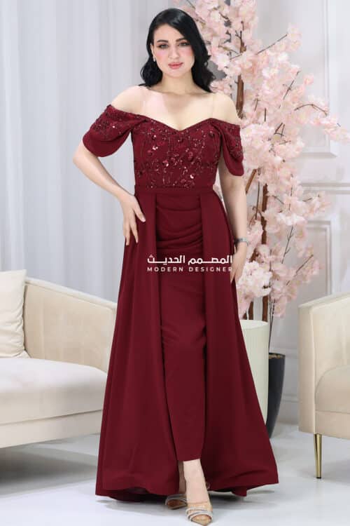 فستان سهرة عصري فاخر