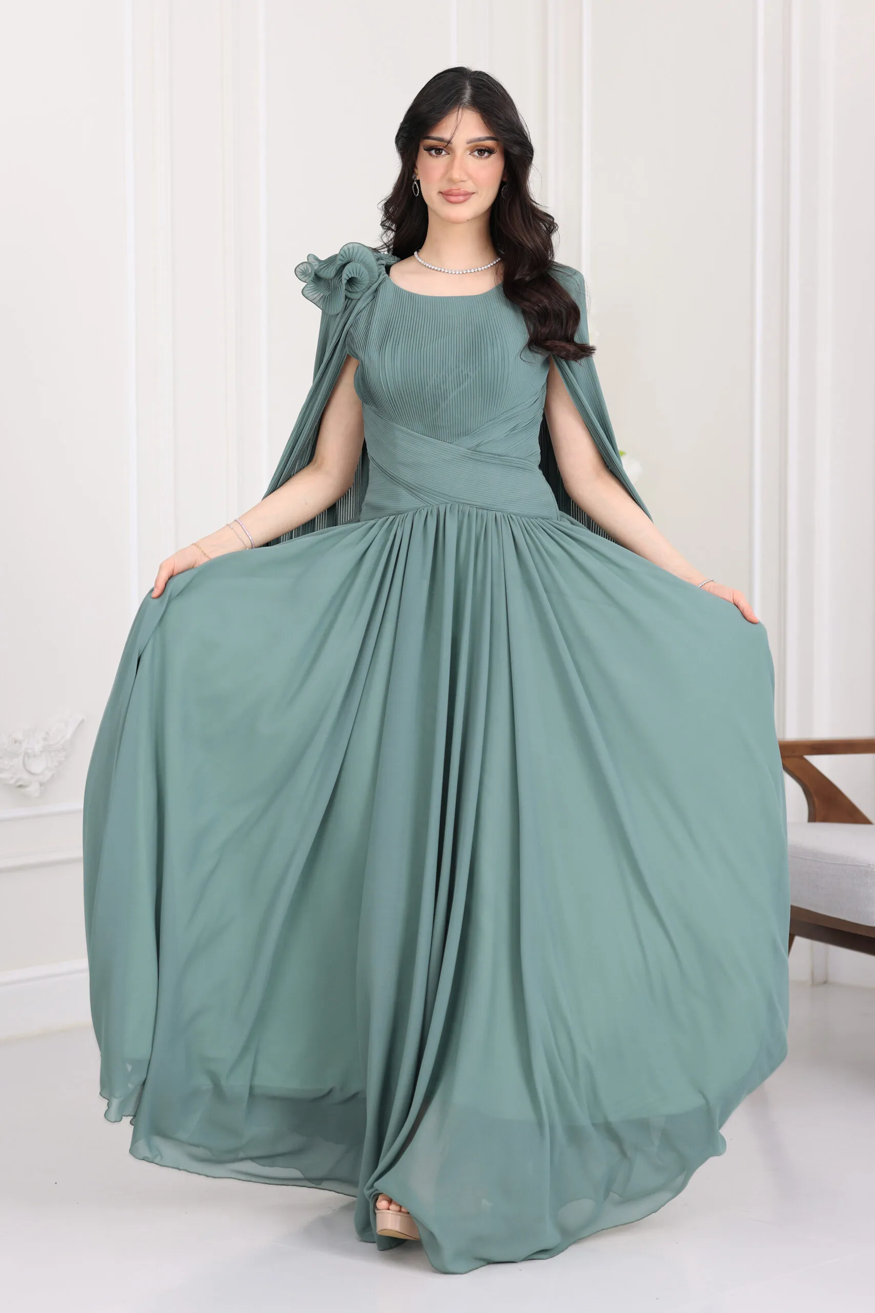 فستان  شيفون  سهرة فاخر