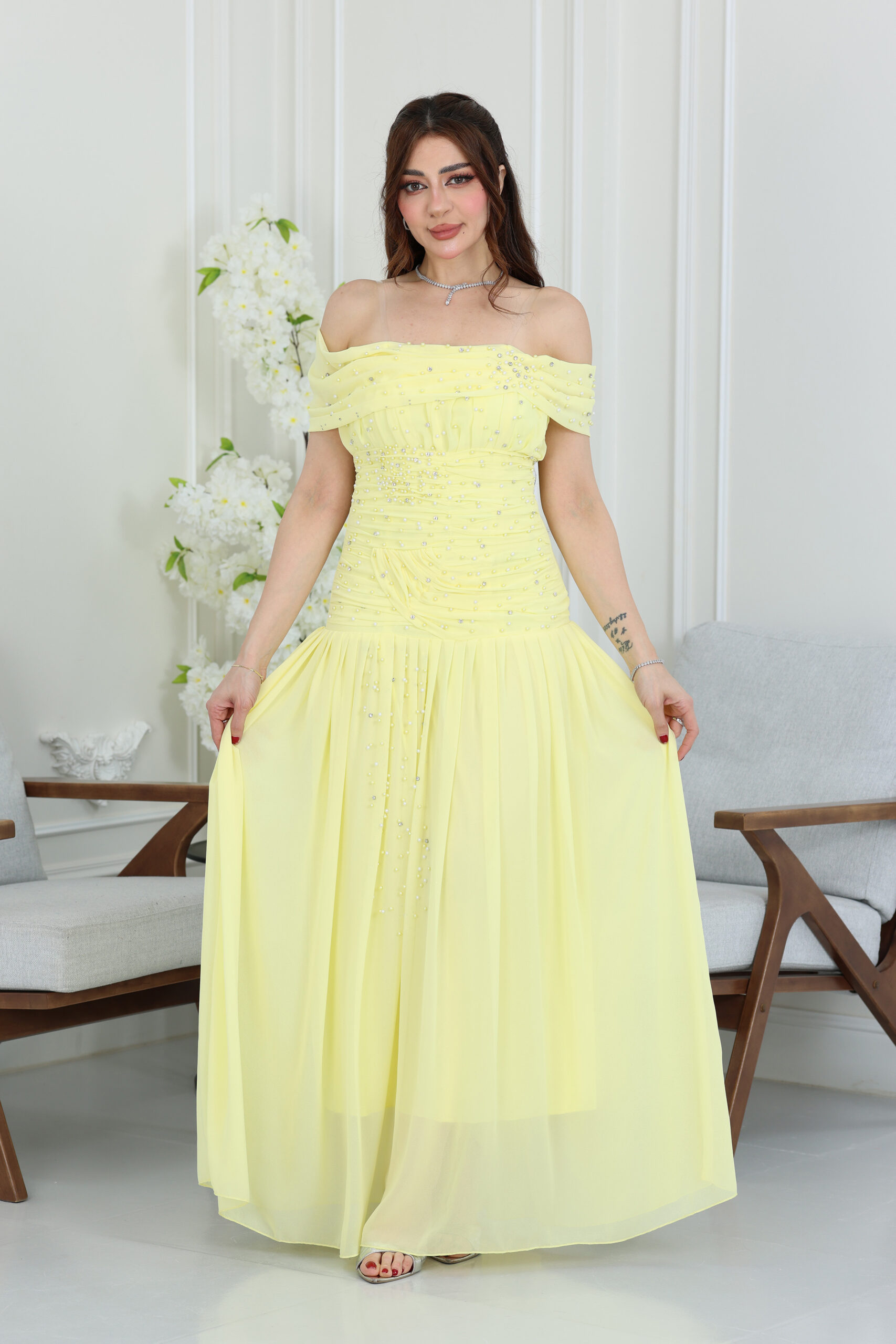 Fustan Naeim Sahrat Raqi فستان ناعم سهرة راقي