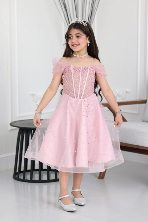 فستان بناتي لؤلؤ فخم