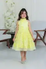 فستان بناتي مطرز ورد