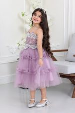 فستان بناتي طبقات تل