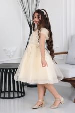 فستان بناتي تل لؤلؤ