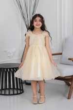 فستان بناتي تل لؤلؤ