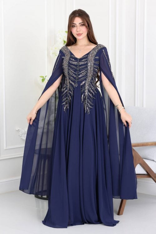 فستان سهره بأكمام شيفون