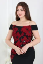 فستان سهرة اوف شولدر انيق