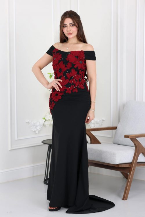 فستان سهرة اوف شولدر انيق