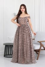 فستان سهرة فخم مطرز كتف