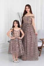 فستان سهرة فخم مطرز كتف