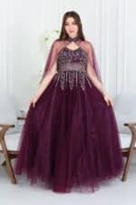 فستان سهرة كاب مطرز