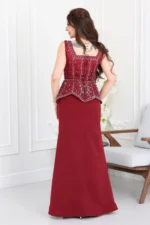 فستان سهرة خرز ملكي