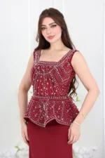 فستان سهرة خرز ملكي