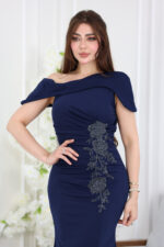 فستان سهرة كريب مطرز