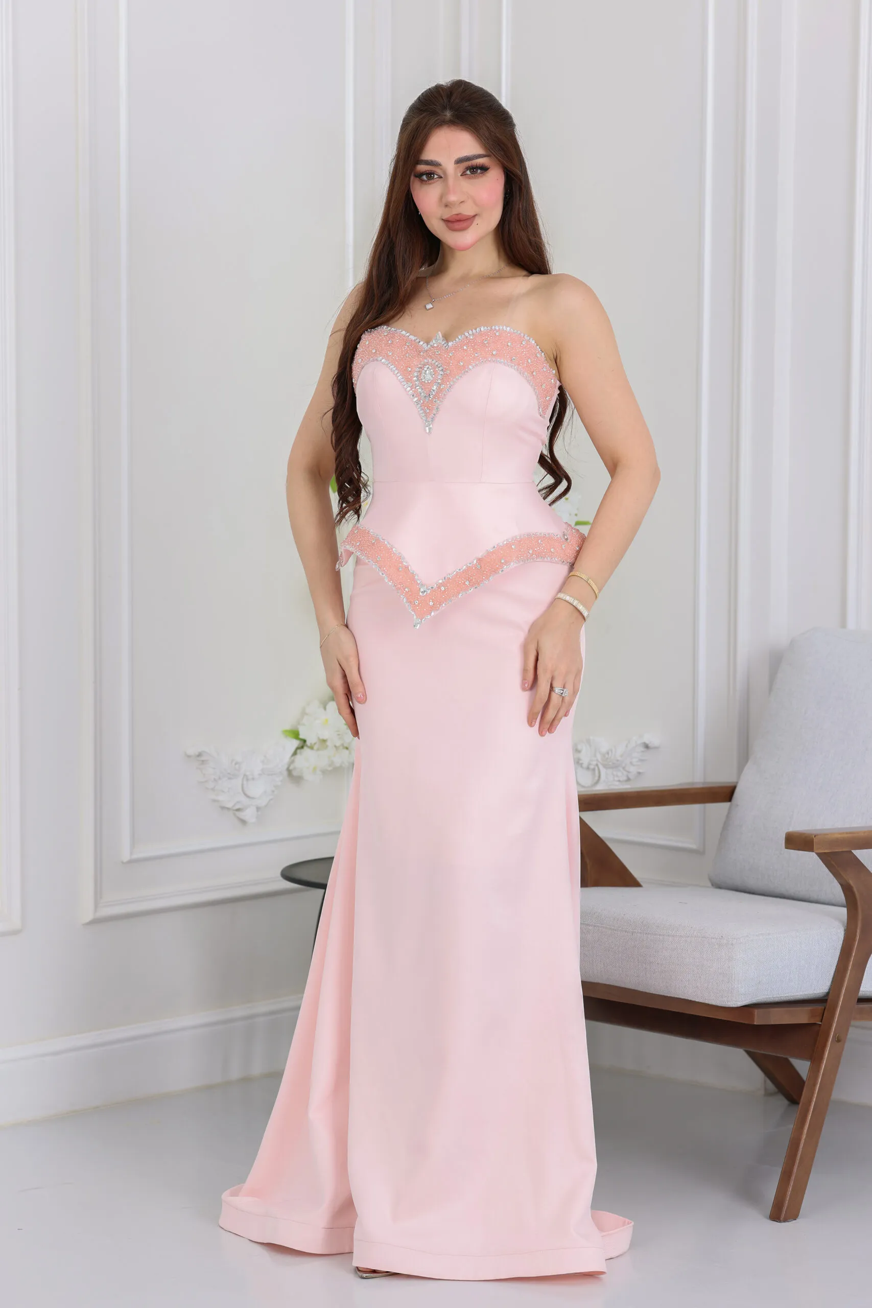 فستان سهرة كورسيه مطرز