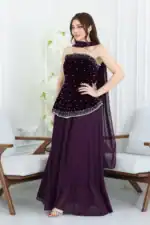 فستان سهرة مخمل انيق