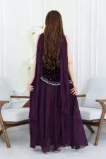 فستان سهرة مخمل انيق