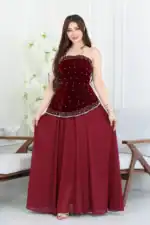 فستان سهرة مخمل انيق