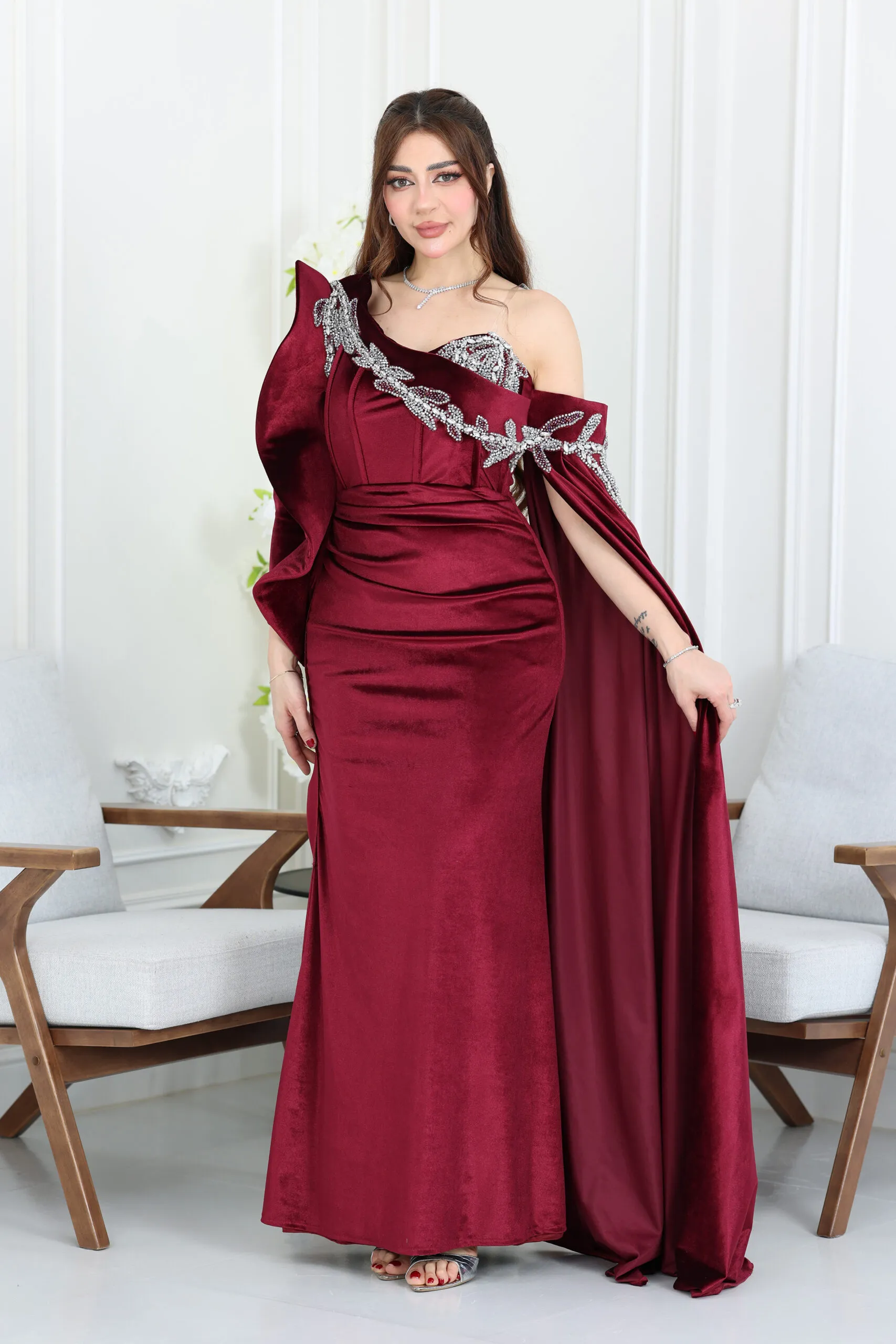 فستان سهرة مخمل فاخر