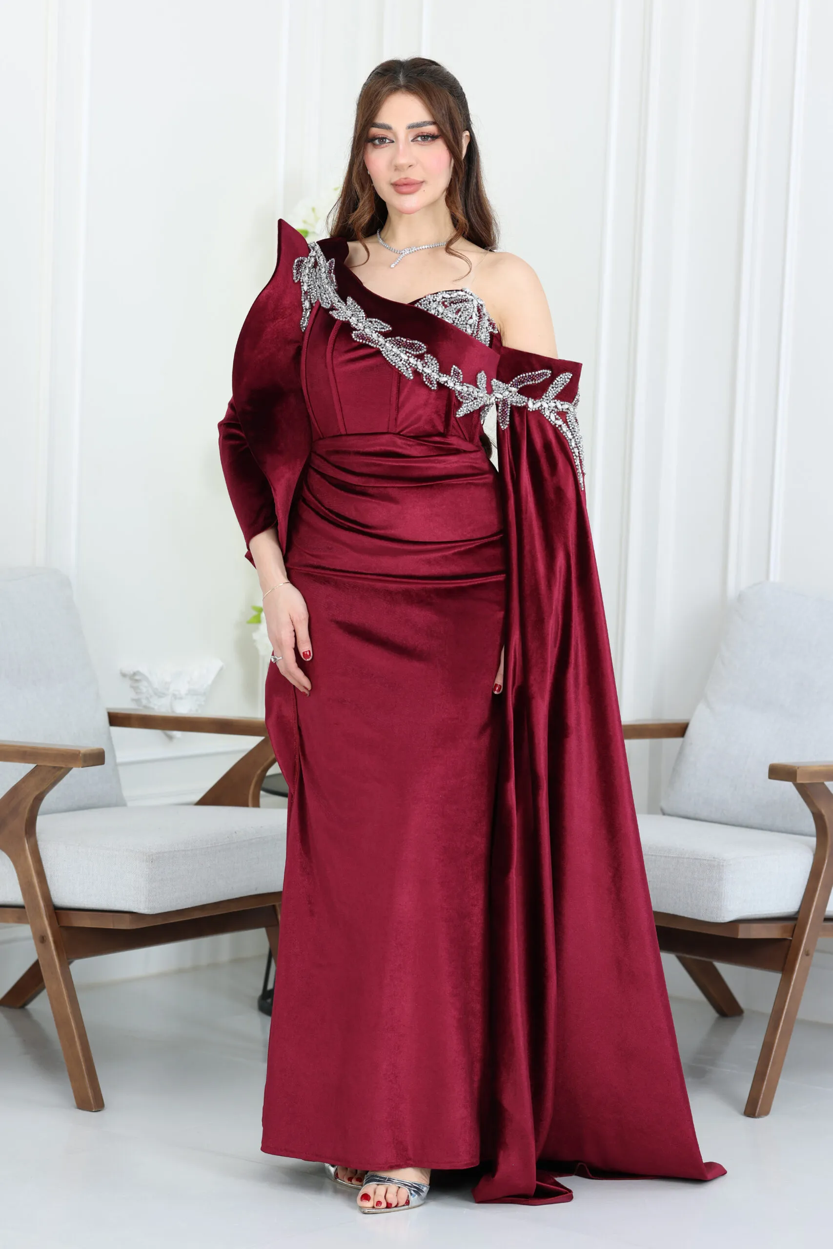 فستان سهرة مخمل فاخر