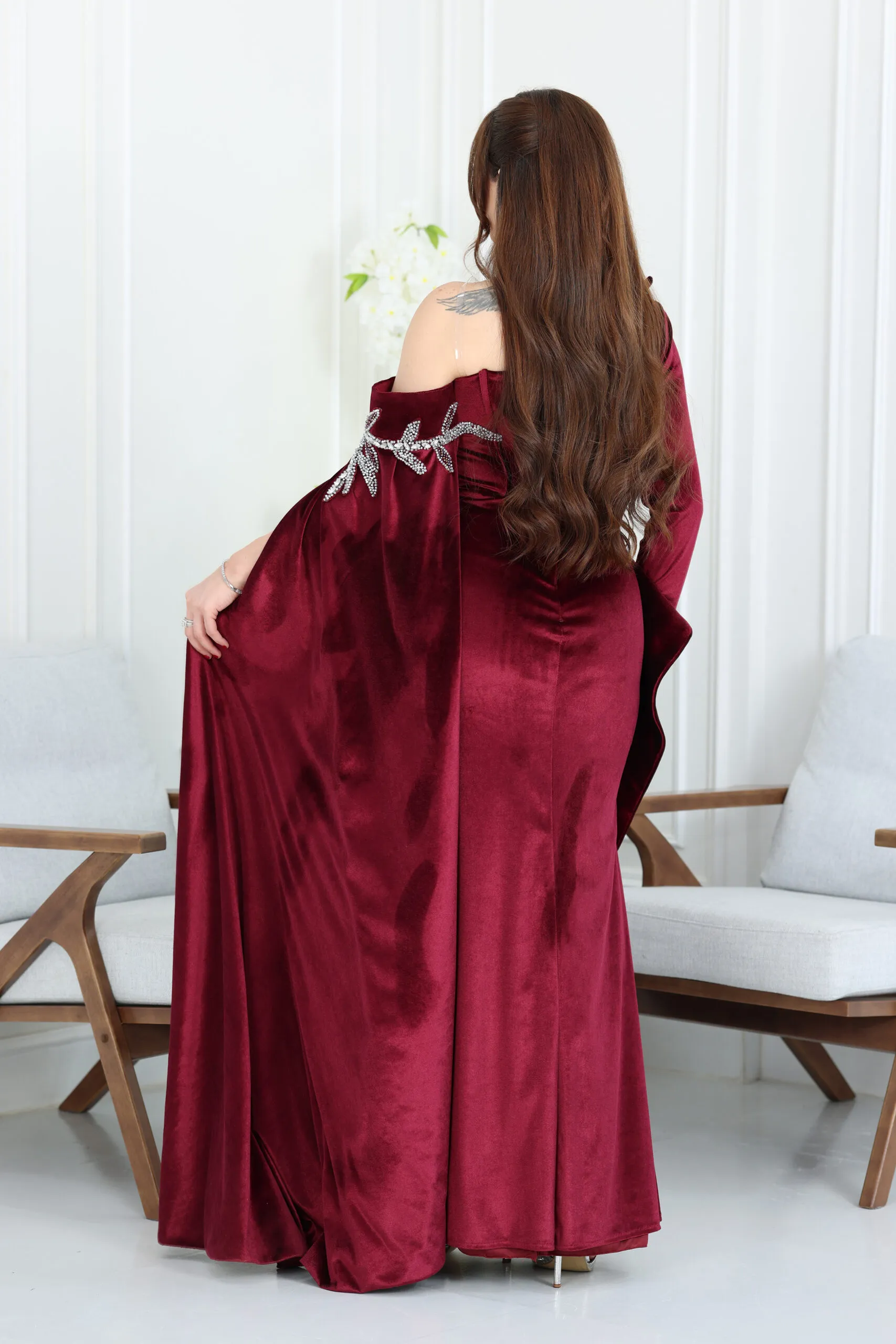 فستان سهرة مخمل فاخر