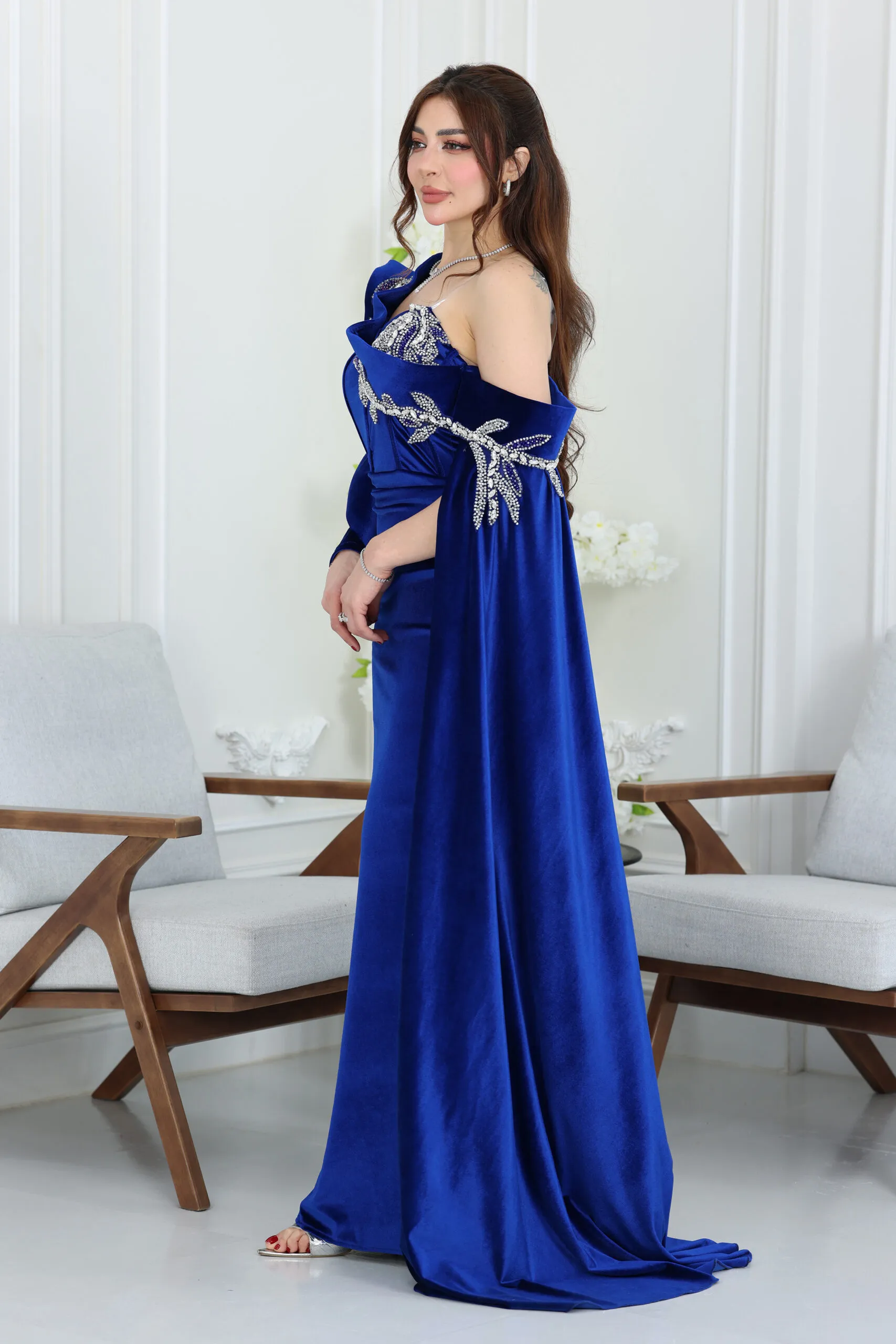 فستان سهرة مخمل فاخر