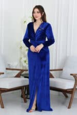 فستان سهرة مخمل شتوي