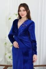 فستان سهرة مخمل شتوي