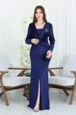 فستان سهرة مخمل شتوي