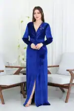 فستان سهرة مخمل شتوي