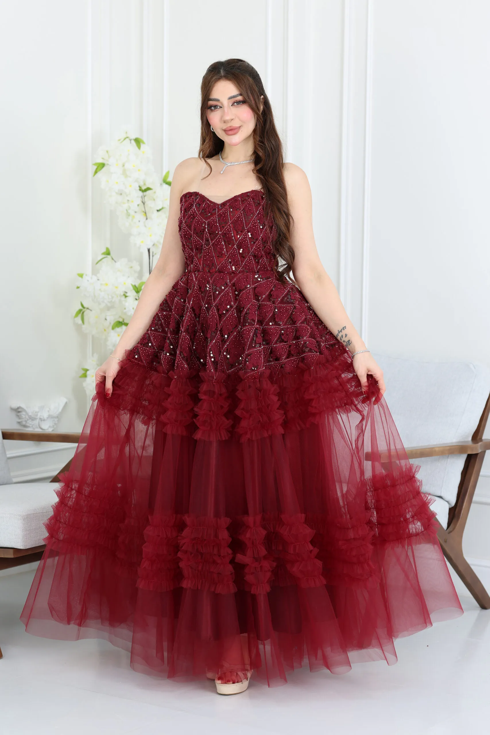 فستان سهرة شك فاخر