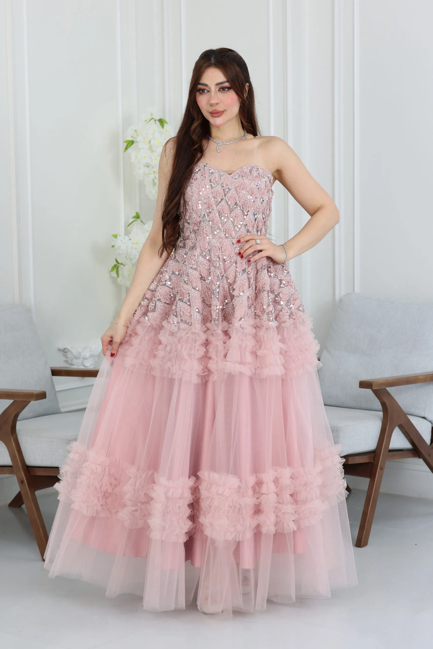 فستان سهرة شك فاخر