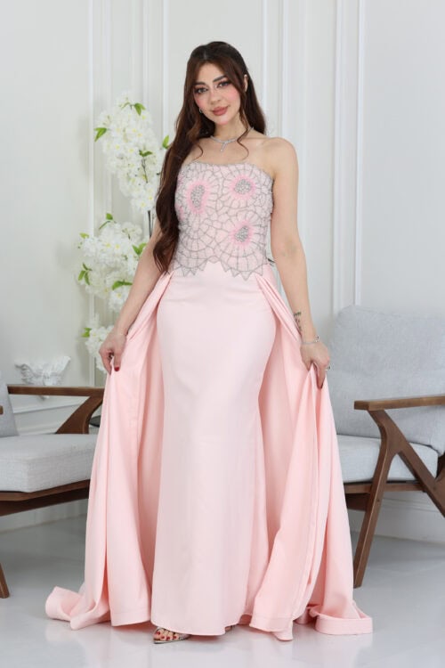 فستان سهرة تب بتطريز