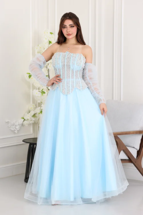 فستان سهرة تل فاخر