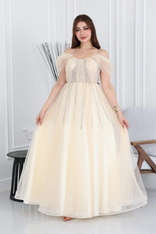 فستان سهرة تول لولو