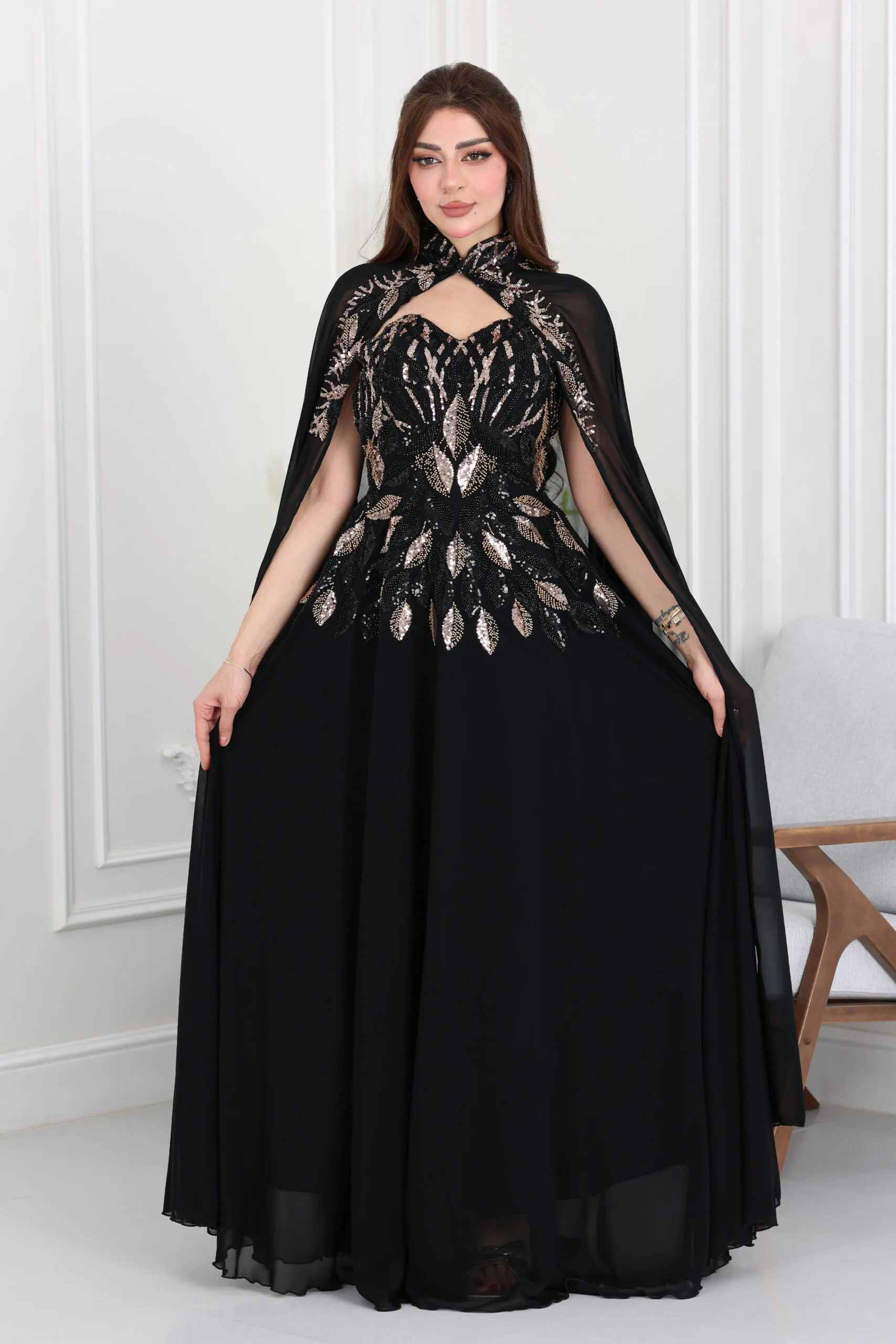 فستان سهرة شيفون راقي