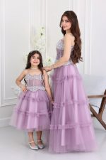 فستان بناتي طبقات تل