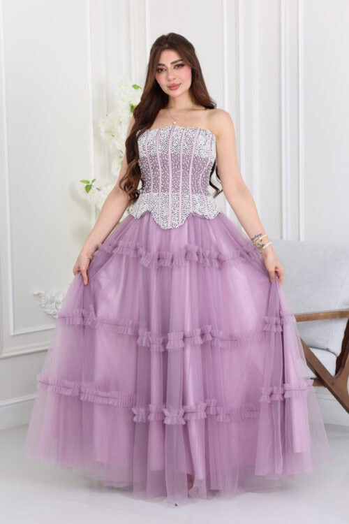 فستان سهرة طبقات تل