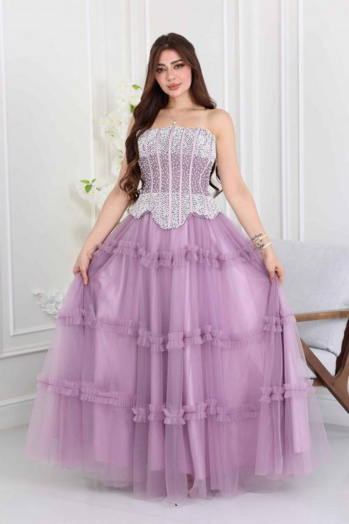 فستان سهرة طبقات تل