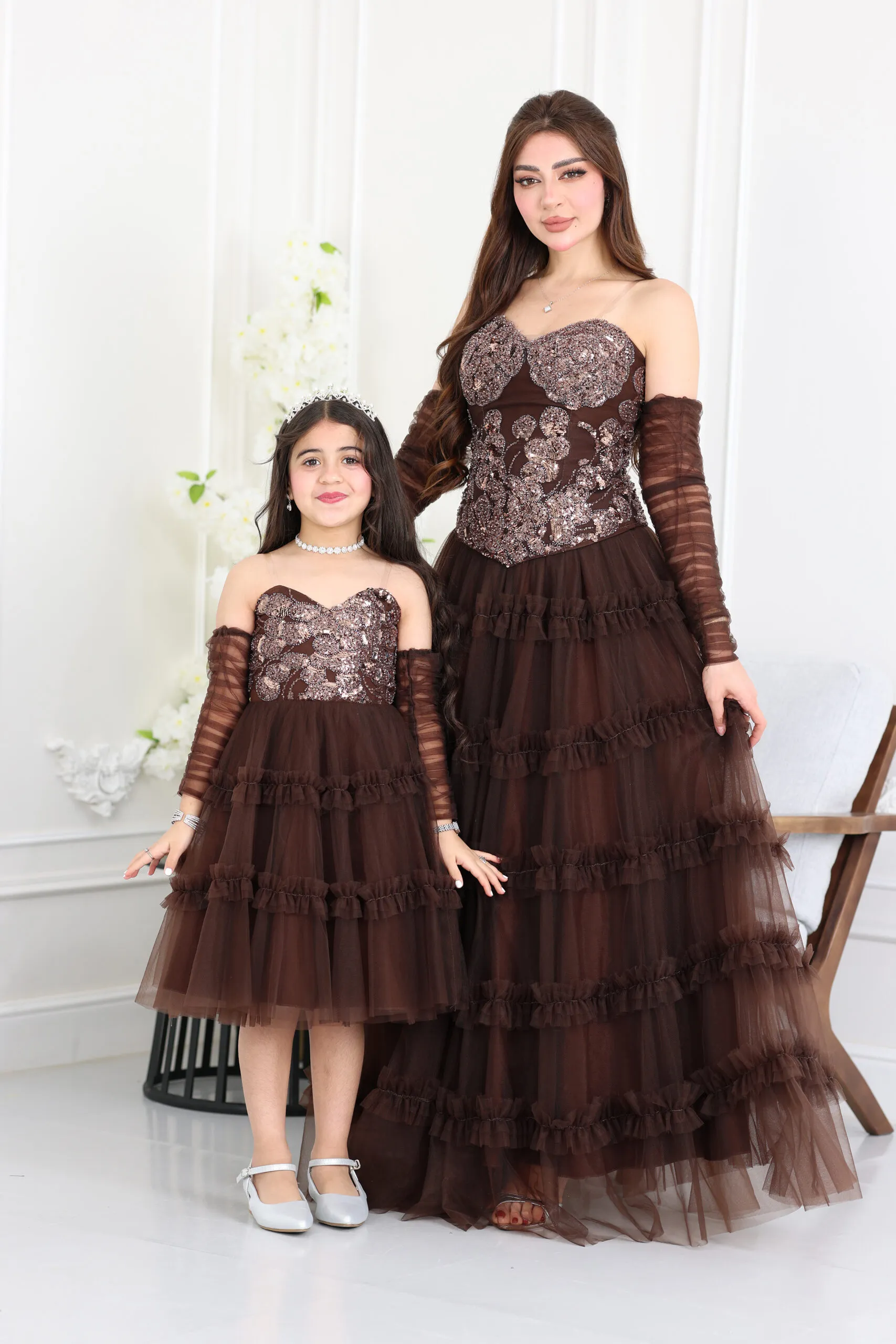 فستان شيفون طبقات فاخر