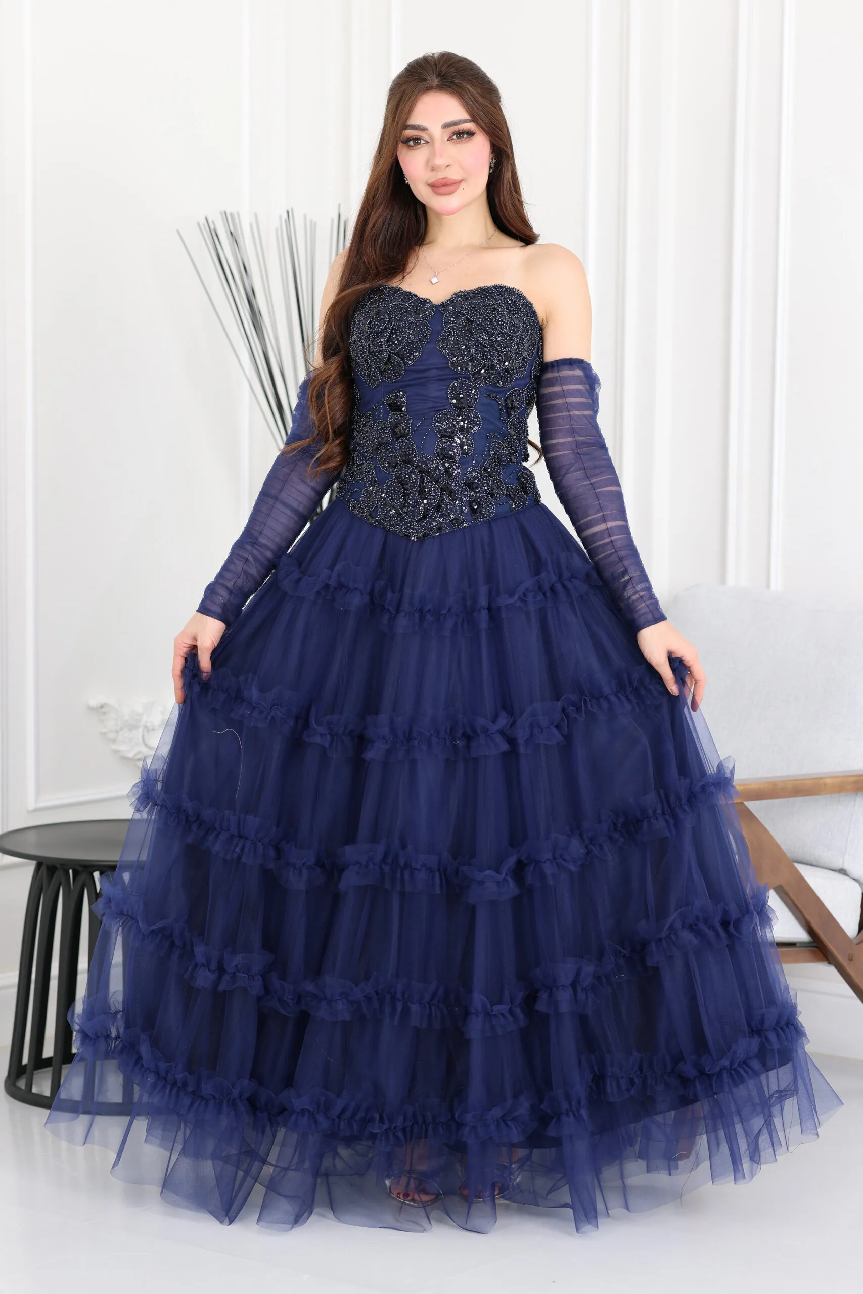 فستان شيفون طبقات فاخر