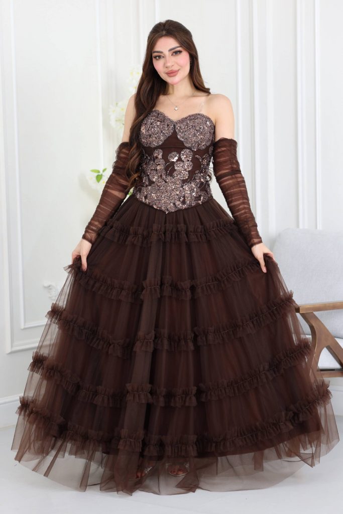 فستان شيفون طبقات فاخر