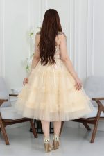 فستان تل مطرز ميد